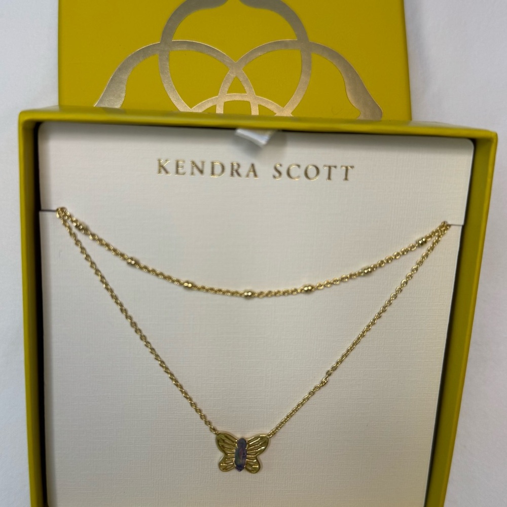 New Kendra Scott Butterfly Multi-Strand Necklace - Lilac/Abalone